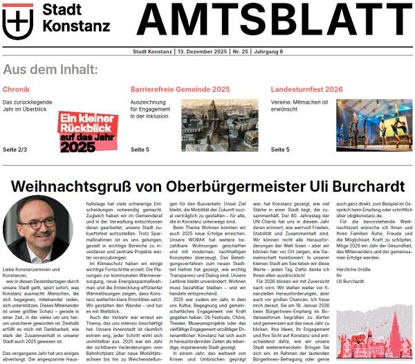 Ausschnitt aus der Titelseite des Amtsblattes